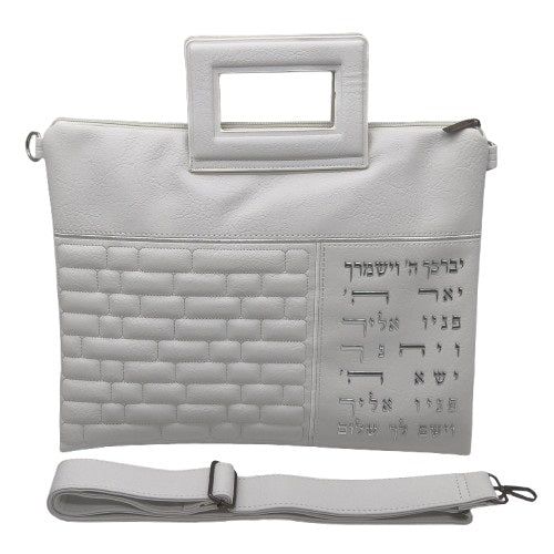 "Jerusalem" set, densely embroidered tallit (105*190 cm) + tallit cover + kippah - artist Yair Emmanuel