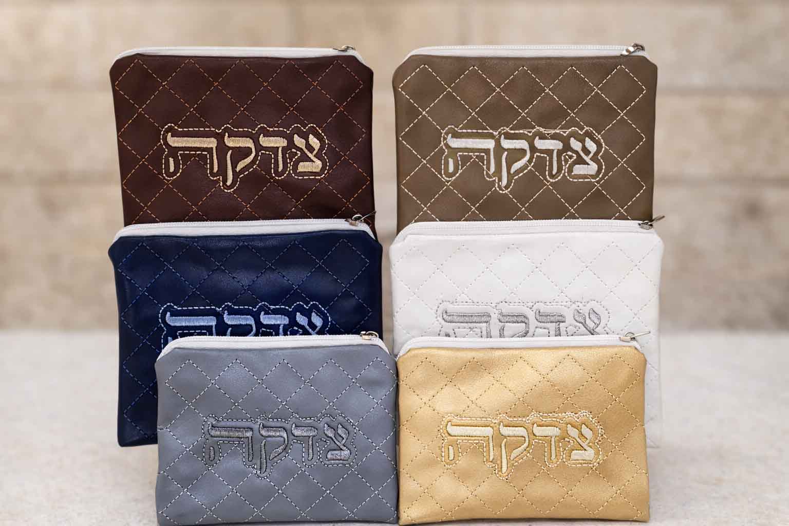 "Jerusalem" set, densely embroidered tallit (105*190 cm) + tallit cover + kippah - artist Yair Emmanuel