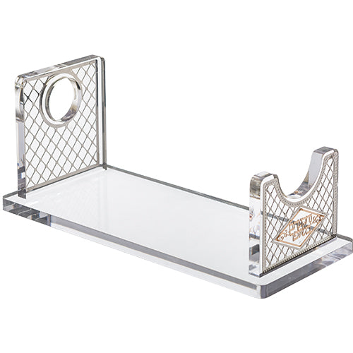 סטנד לשופר מפרספקס (26*11 ס"מ) עם פלקטה חיתוך לייזר עיטורי "ותקעתם בשופר" מוזהב