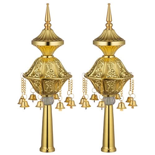 זוג רימונים מהודרים לספר תורה. עם עיטורים מהממים! גימור זהב יוקרתי. גודל: 32 ס"מ. מחיר מבצע באתר מתנות ישראל - מרכז המתנות הישראלי