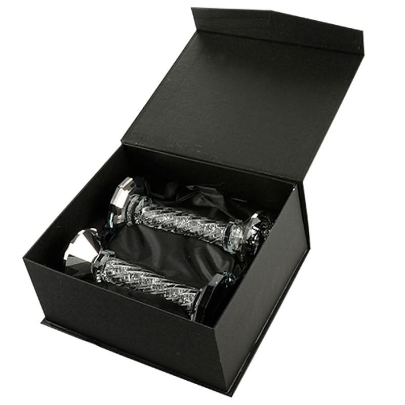 זוג פמוטי יציקת קריסטל (25.5 ס"מ) מהודרים עם אבנים