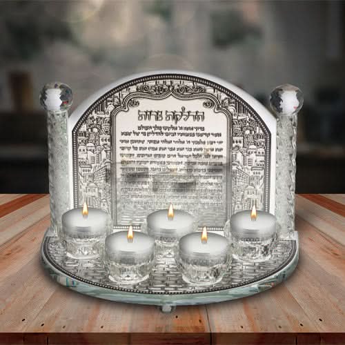 Crystal candlesticks 4 branches "Lighting candles" (24*21 cm) with crystals