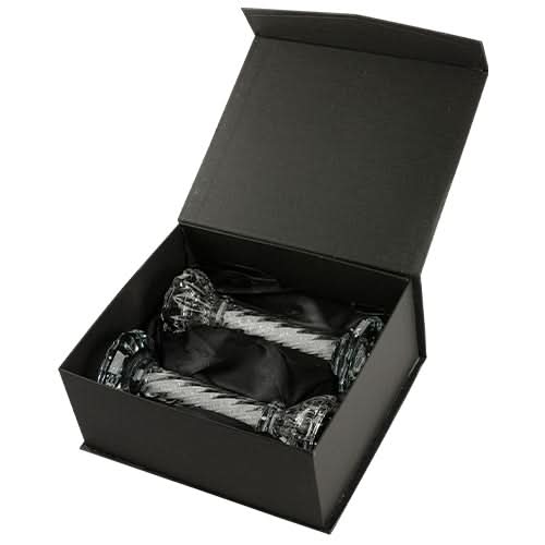 זוג פמוטי יציקת קריסטל (26 ס"מ) מהודרים עם אבנים