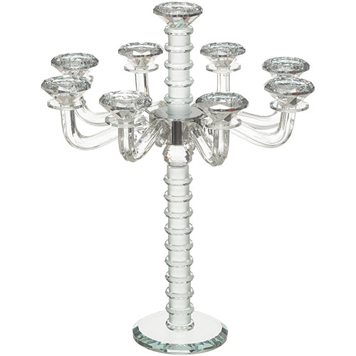 Large 7-branch candlestick (42 cm) "matte" elegant crystal