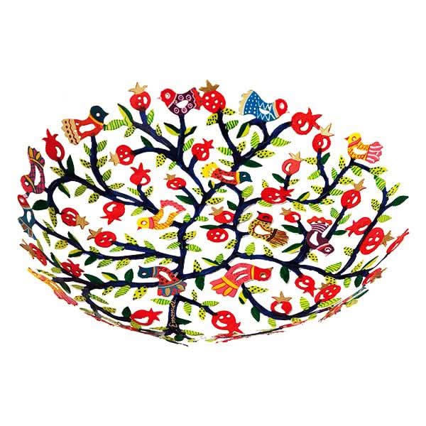 קערה גדולה ( 35*40*6 ס"מ ) בחיתוך לייזר + ציור יד רימונים צבעוניים מהממים! ממתכת העשויה מעשרות פרפרים ופרחים צבעוניים בחיתוך לייזר מדויק וצביעה ידנית. פריט גדול ייחודי - ע"י האמן הירושלמי יאיר עמנואל.