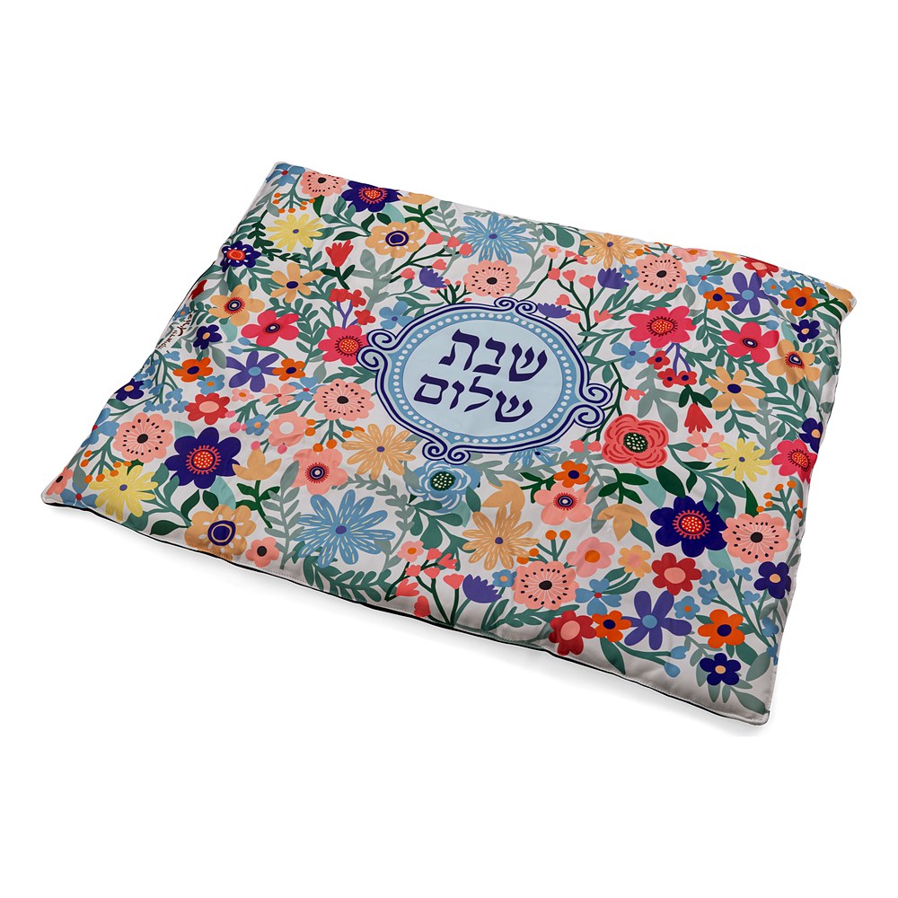 כיסוי לפלטה "שבת שלום" מבד בהדפס פרחים צבעוני, דורית קליין