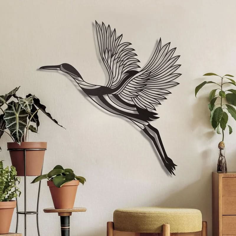 מתלה קיר “מחול העגורים" ממתכת (3 גדלים, ו-5 צבעי מתכת לבחירה)