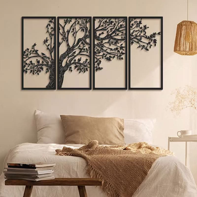 סט מתלה קיר “עץ החיים-ליסה" ממתכת (5 גדלים, ו-5 צבעי מתכת לבחירה)