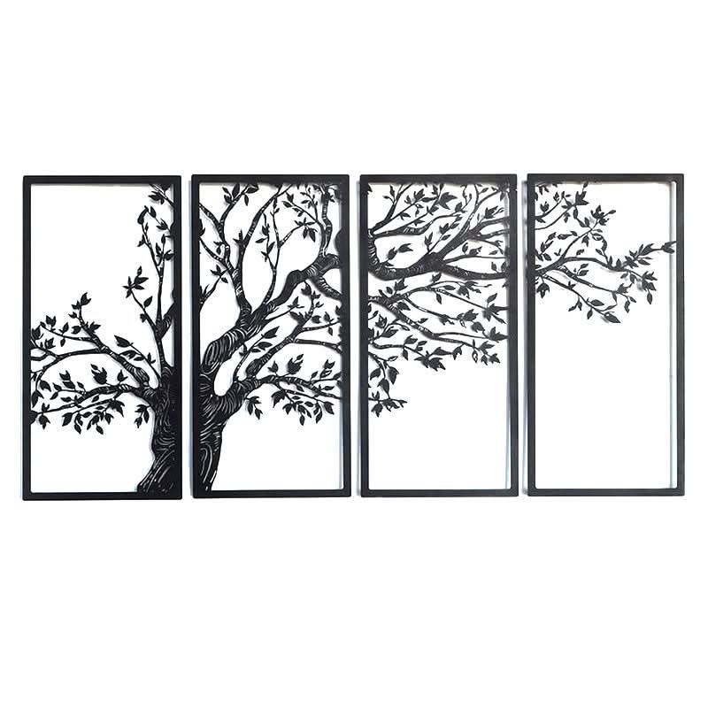 סט מתלה קיר “עץ החיים-ליסה" ממתכת (5 גדלים, ו-5 צבעי מתכת לבחירה)