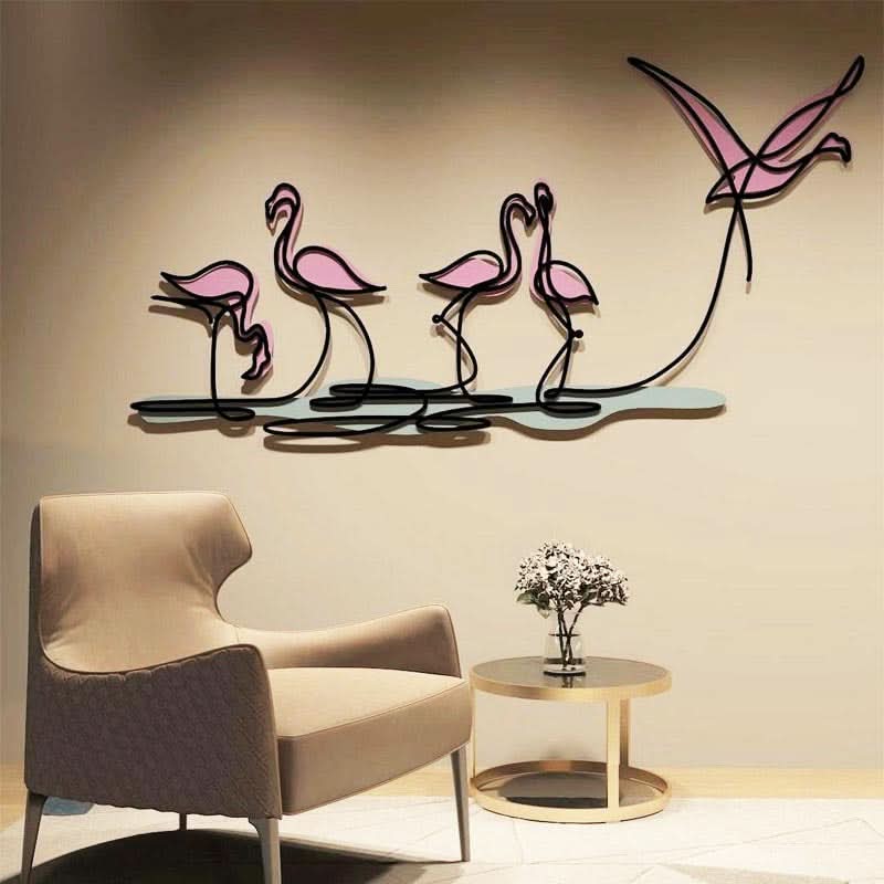 מתלה קיר “פלמינגו" ממתכת (4 גדלים) אל חלד צבעוני