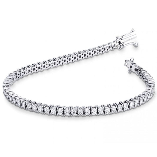 צמיד "טניס" (3 מ"מ) מכסף 925 סטרלינג (17 ס"מ) משובצת קריסטלים לבנים