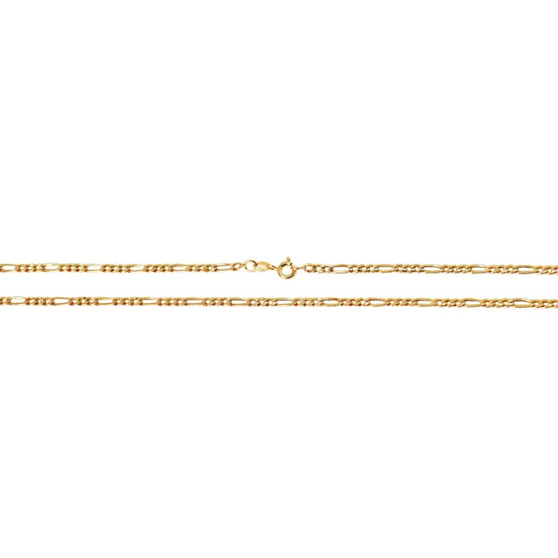 Thick (3.2 mm) 14K Yellow Gold "Figaro" Necklace - 55 cm