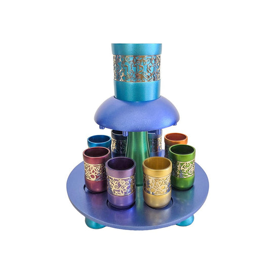 Elegant Wine Funnel/Dispenser (20*23*24 cm) made of colorful anodized aluminum - by artist Yair Emanuel