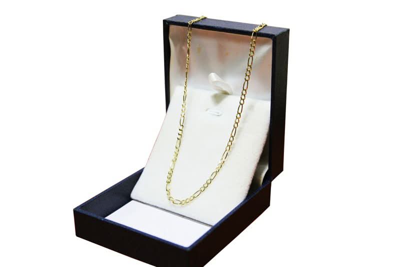 Thick (3.2 mm) 14K Yellow Gold "Figaro" Necklace - 55 cm