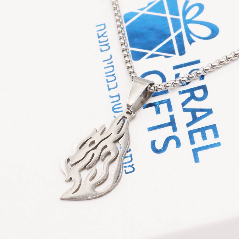 Star of David necklace with "Shema Yisrael" small (1.5 cm) made of stainless steel