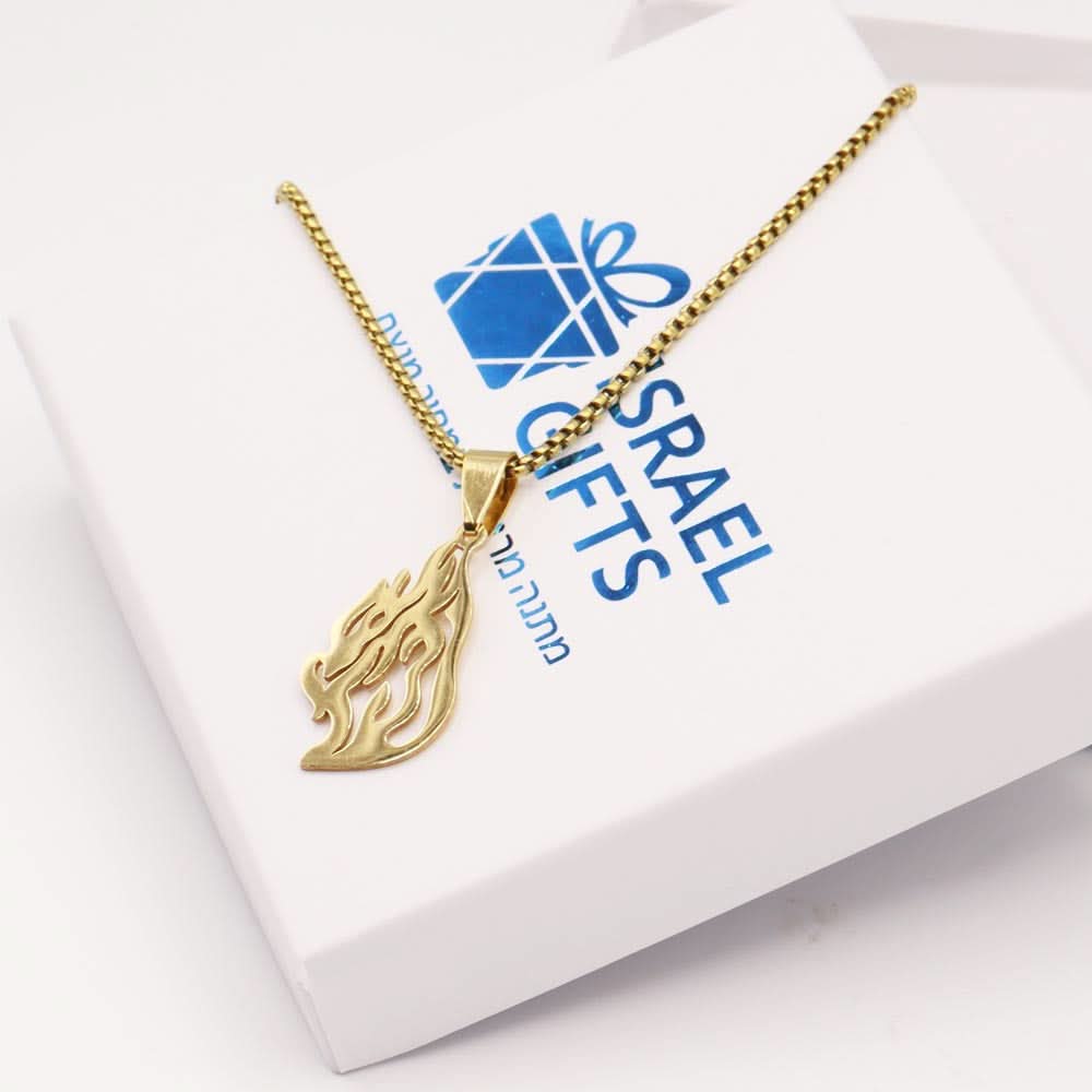 שרשרת "האש שלי" מסטיל (פלדת אל חלד) ציפוי זהב צהוב, 2.8 ס"מ