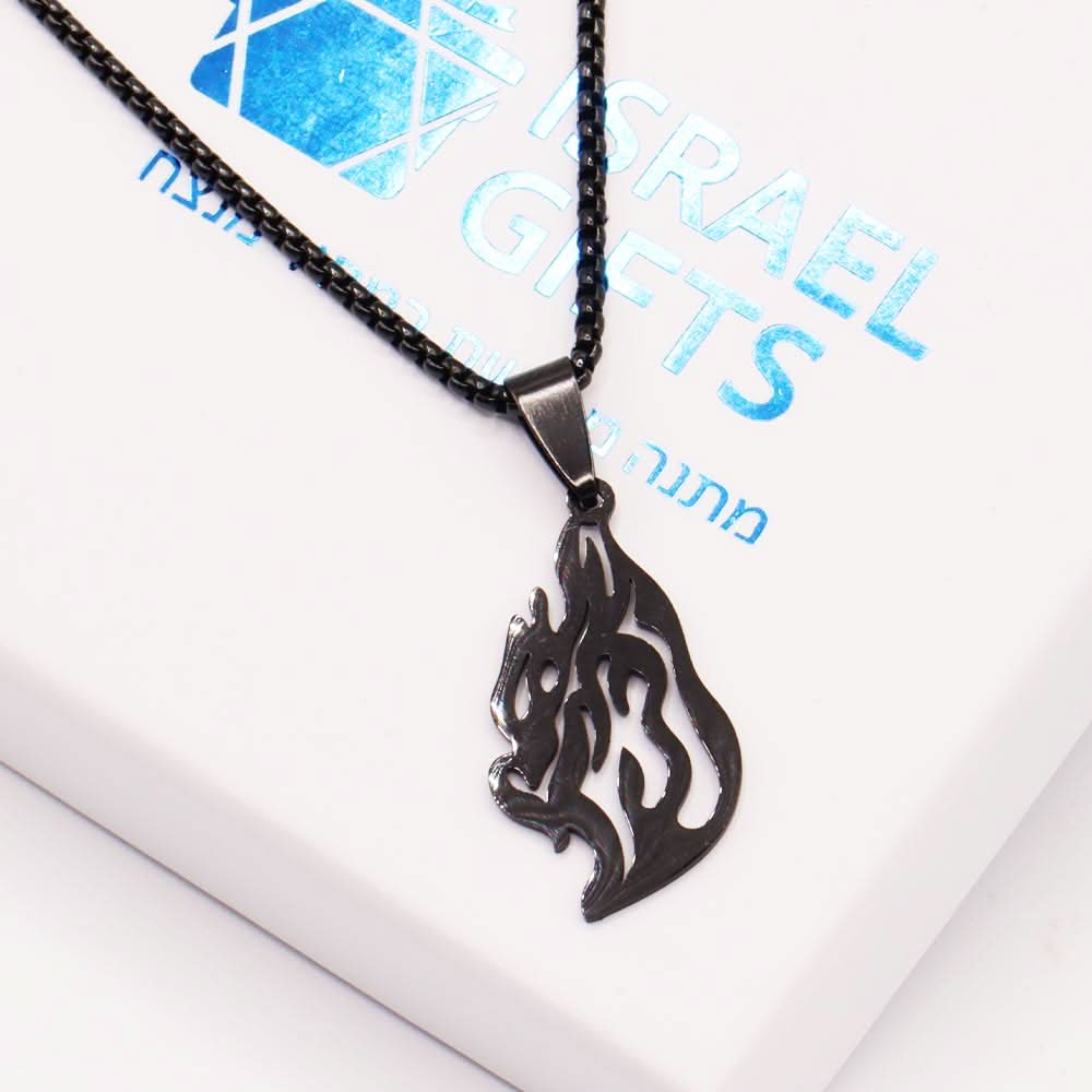 שרשרת "האש שלי" מסטיל (פלדת אל חלד) ציפוי שחור, 2.8 ס"מ