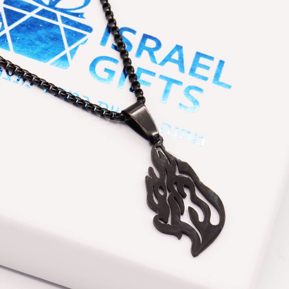 שרשרת "האש שלי" מסטיל (פלדת אל חלד) ציפוי שחור, 2.8 ס"מ
