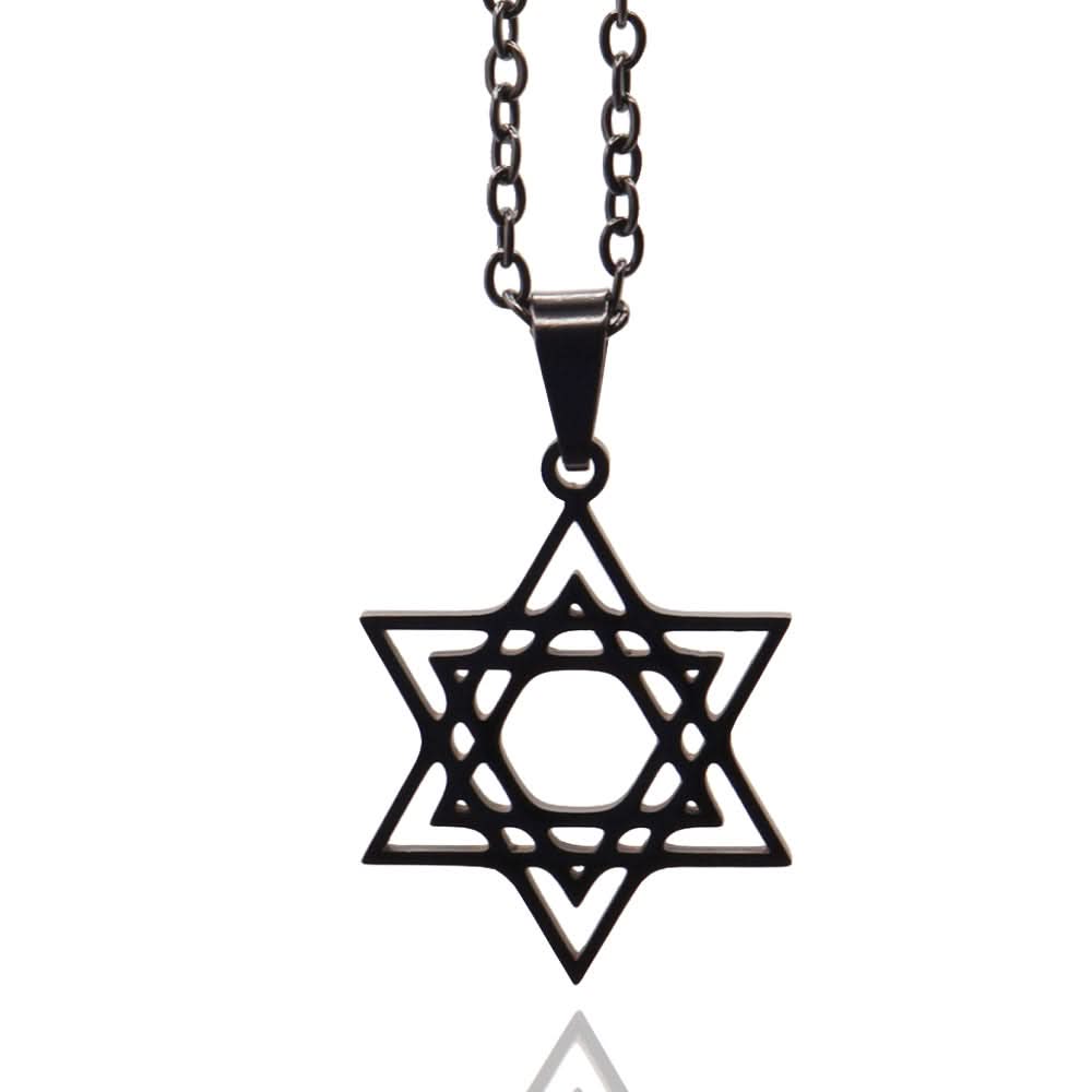 שרשרת מגן דוד (2.2 ס"מ) מסטיל (פלדת אל-חלד), ציפוי שחור