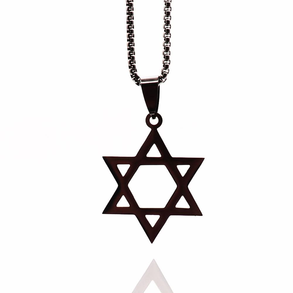 שרשרת מגן דוד (2.5 ס"מ) מסטיל (פלדת אל-חלד), ציפוי שחור