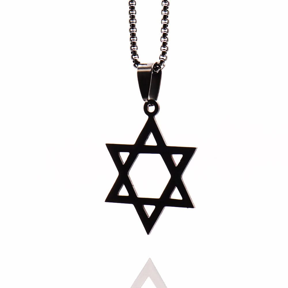 שרשרת מגן דוד (2.5 ס"מ) מסטיל (פלדת אל-חלד), ציפוי שחור