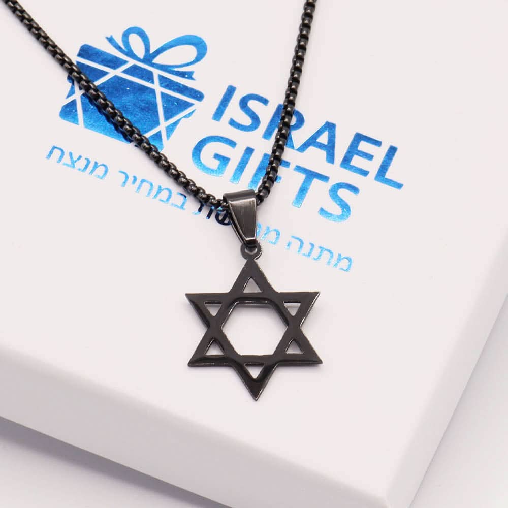 שרשרת מגן דוד (2.5 ס"מ) מסטיל (פלדת אל-חלד), ציפוי שחור