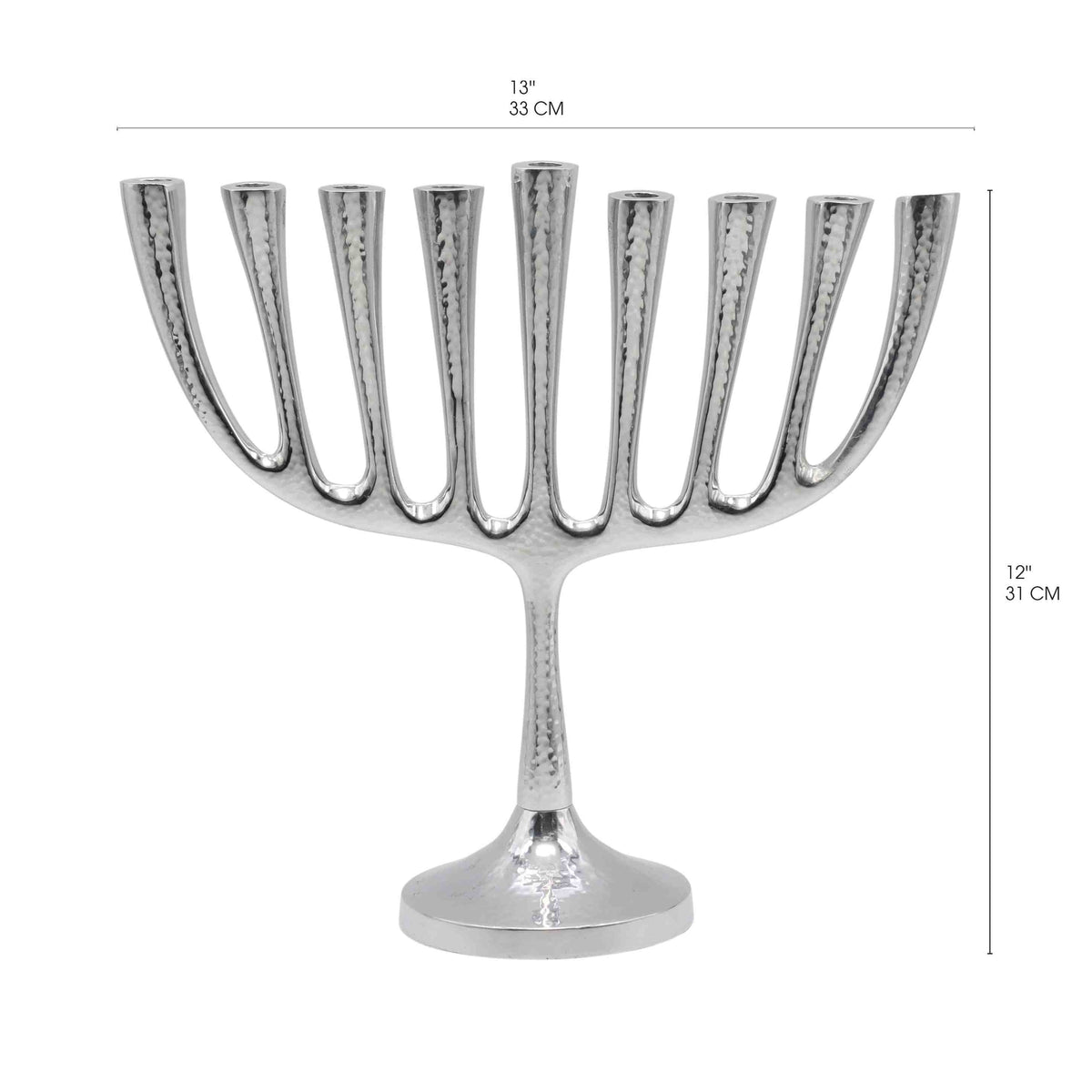 חנוכייה קלאסית גדולה ממתכת בגוון כסף - תמונה 2 - יאיר עמנואל