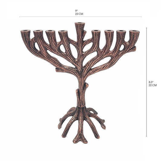 "Shelhevat" Hanukkah Menorah (24*8*30.5 cm) made of aluminum with a colorful finish, artist Yair Emanuel