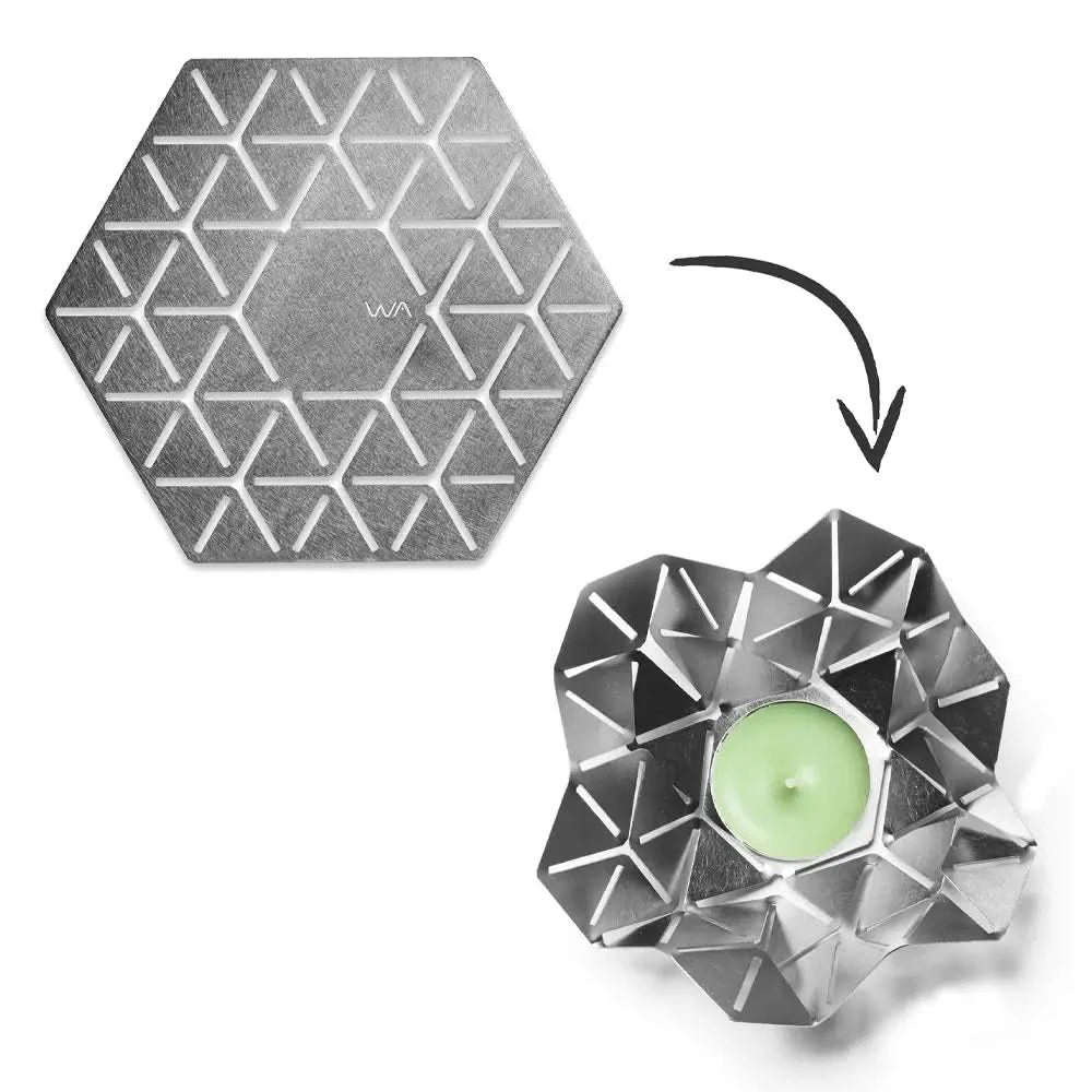 פמוטי שבת "אוריגמי" מהודרים (14 ס"מ) מסטיל, ע"י האמנית שלי אגרונין