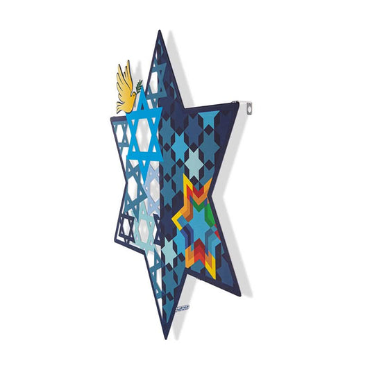 תכשיט קיר מגן דוד גדול ממתכת (39.5*34 ס"מ) - ע"י האמנית דורית קליין