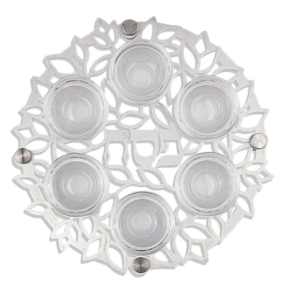 קערת פסח (32 ס"מ) "עלים" מנירוסטה - אומנית דורית קליין