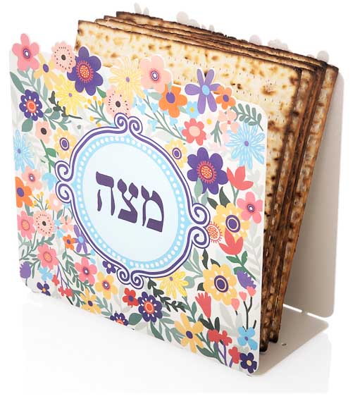 מעמד מצה "פרחוני" מעוצב (19*16 ס"מ) ממתכת - האומנית דורית קליין