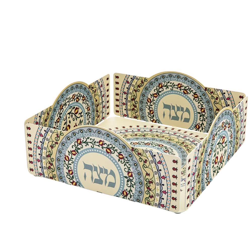 מגש מצה "רימונים" (20*20 ס"מ) ממתכת - האומנית דורית קליין