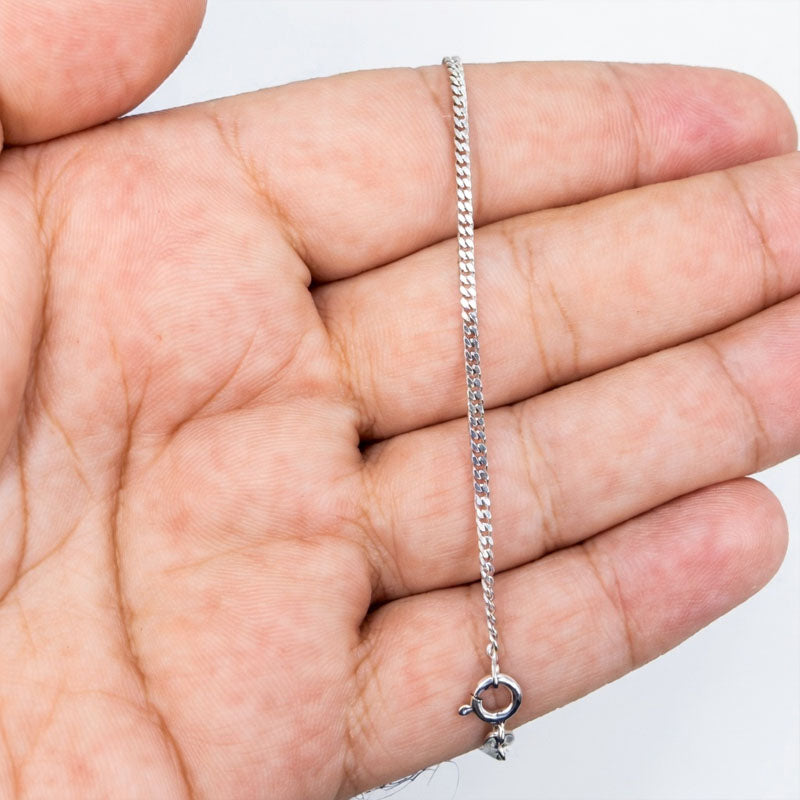 שרשרת "פנצ'ר" עבה (2.1 מ"מ) מכסף 925 אורך 50 ס"מ עם ציפוי רודיום