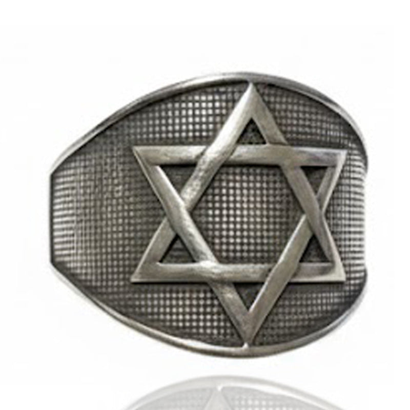 טבעת מגן דוד רחבה (19 מ"מ) מכסף סטרלינג 925 לגבר או לאישה