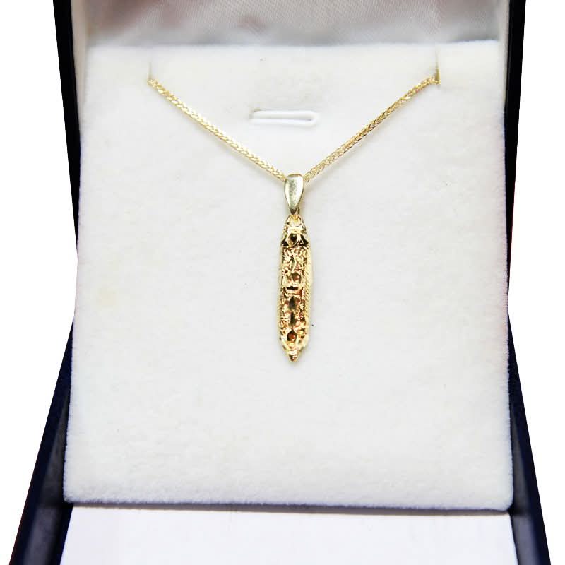 תליון מזוזה (2.1*0.5 ס"מ) מזהב צהוב 14 קראט לגבר או אישה