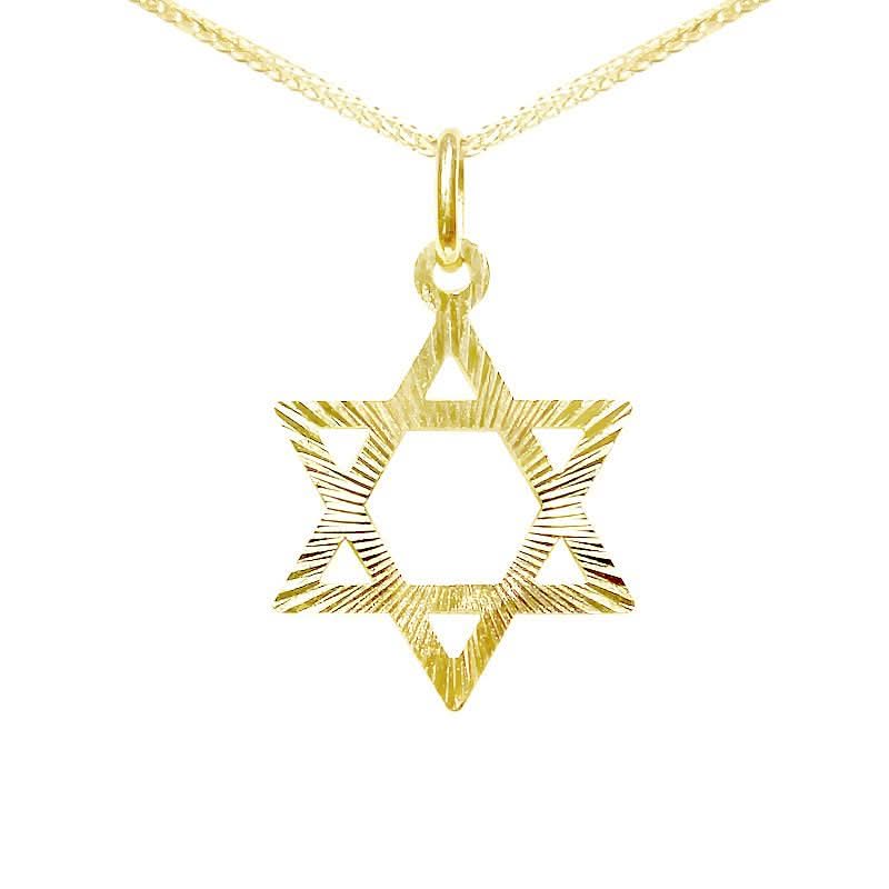 תליון "מגן דוד" (1.8 ס"מ) מזהב צהוב 14 קראט לגבר או לאישה