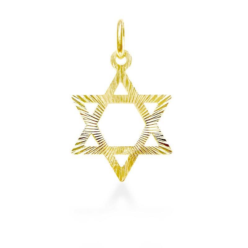 תליון "מגן דוד" (1.8 ס"מ) מזהב צהוב 14 קראט לגבר או לאישה
