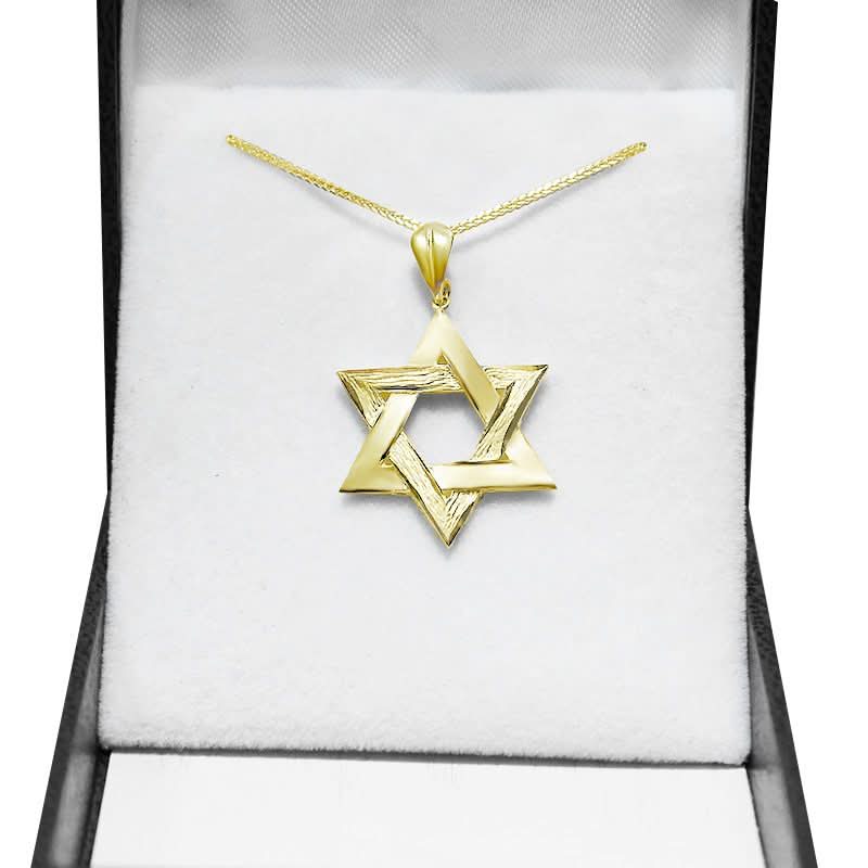 תליון מגן דוד זהב (2.1 ס"מ) צהוב 14 קראט לגבר או אישה