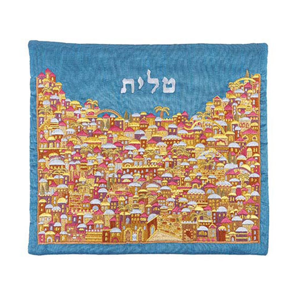 תיק טלית רקמה מלאה ירושלים צבעוני - יאיר עמנואל