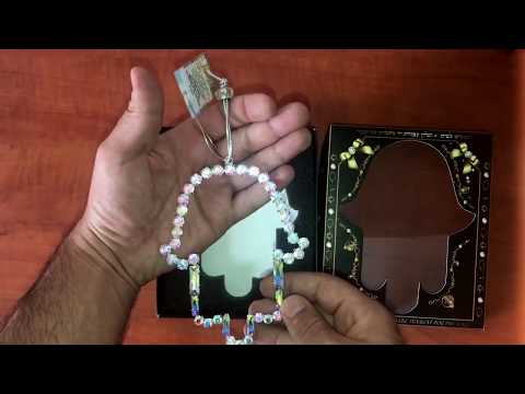 תליון חמסה (14.5*11 ס"מ) לקיר בשיבוץ קריסטלים משנים צבע עשוי בעבודת יד