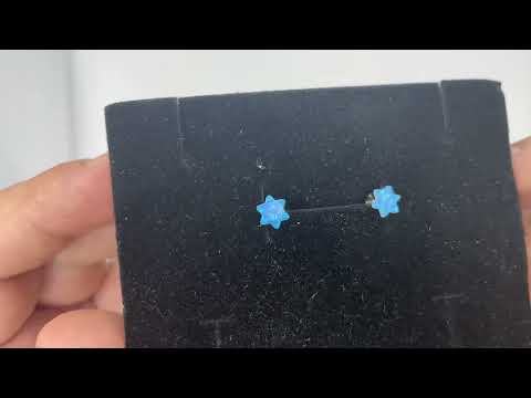 עגילים צמודים "מגן דוד" מאופל עם סוגר מכסף 925