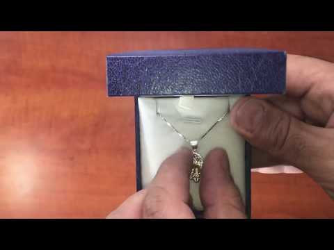 שרשרת חמסה "חי" (1.9*1.3 ס"מ) מכסף 925 וציפוי זהב 14 קראט