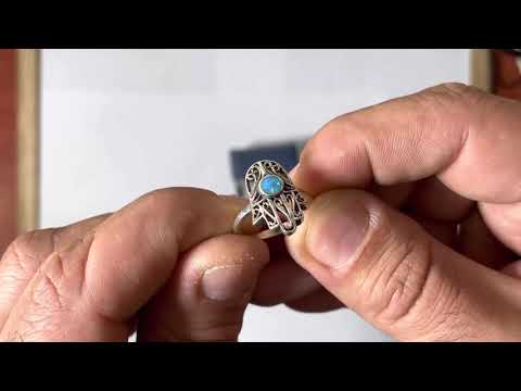 סט "חמסה" מכסף 925, שרשרת חמסה גדולה עם עיטורי פיליגרין + טבעת תואמת