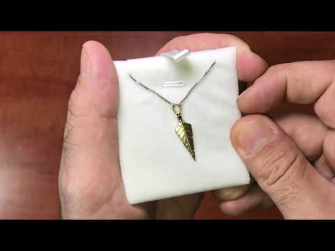 שרשרת "חץ" (3*0.9 ס"מ) מכסף 925 אמיתי עם ציפוי זהב 14 קראט איכותי