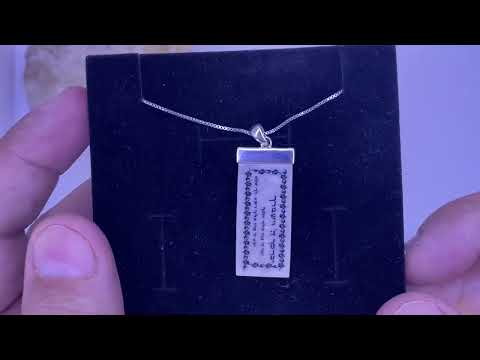 שרשרת אבן ירושלמית מלבני (1.5*3.5 ס"מ) "יברכך ה' וישמרך" מכסף 925