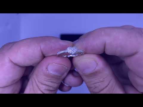 טבעת "לב" לאישה מכסף 925 עם קריסטלים לבנים עם ציפוי רודיום