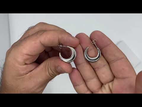 זוג עגילי "ירח" מסטיל (פלדת אל חלד) - קוטר 2 ס"מ