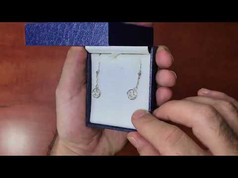 זוג עגילי "כתר" מכסף 925 קטנים (1.1 ס"מ) משובצים עם קריסטלים