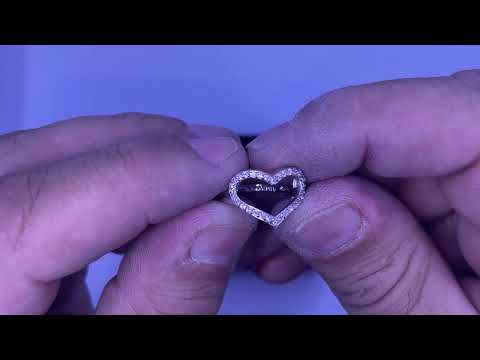 טבעת "לב" עדינה לנערות מכסף 925 משובצת קריסטלים ורודים